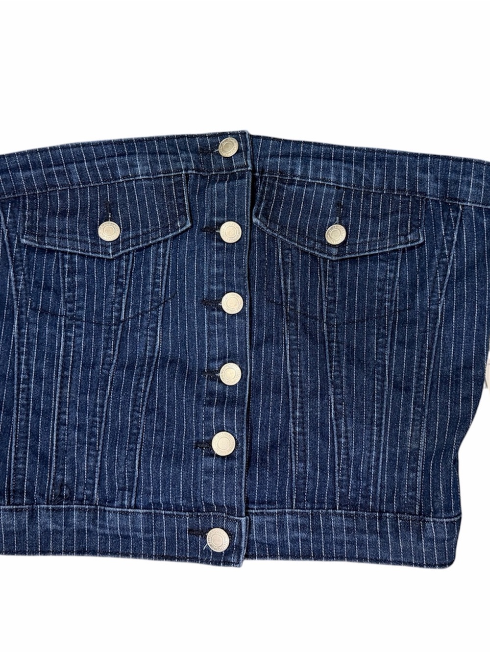 NWT Project Rebel pinstripe denim corset top